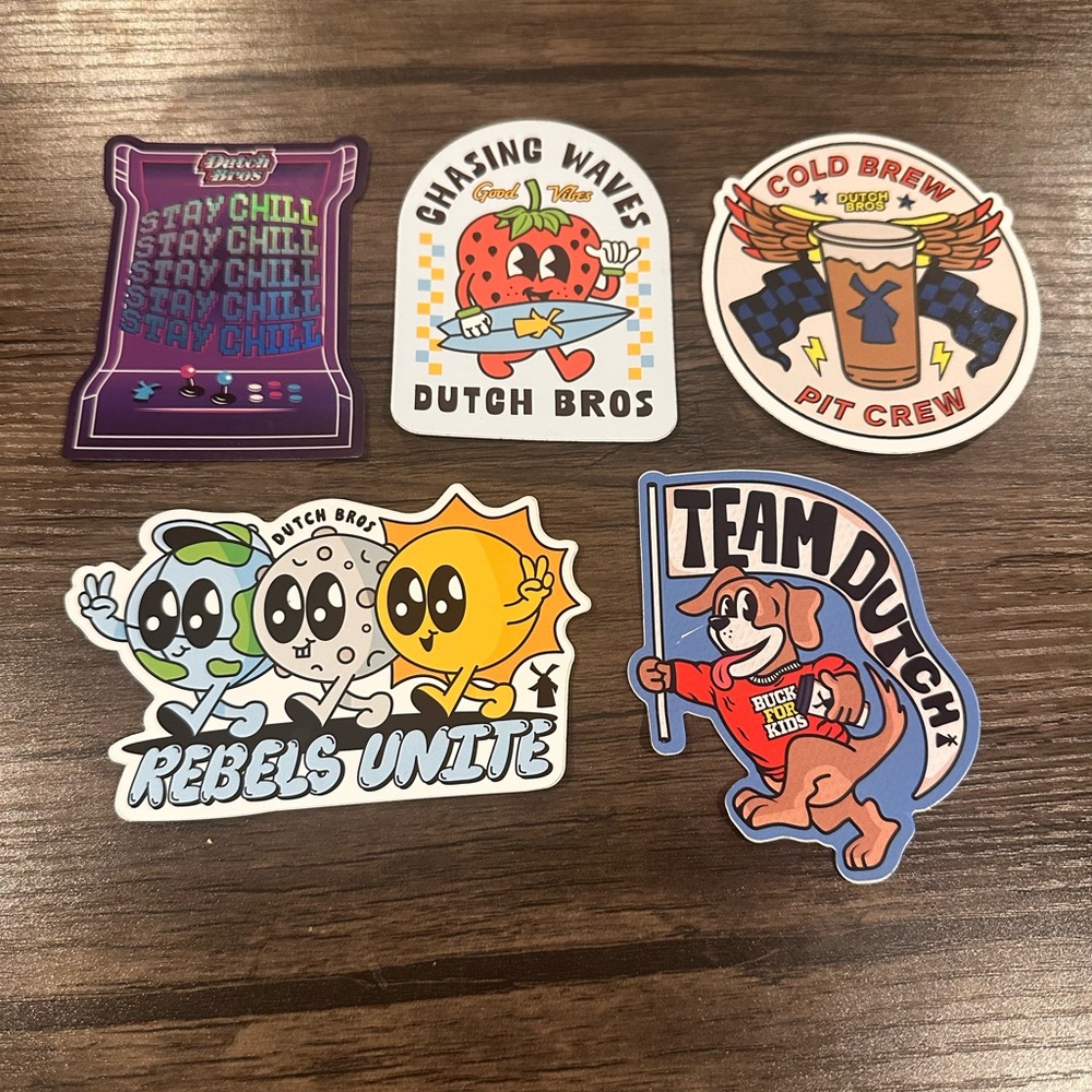 Dutch Bros Sticker set of 5